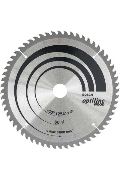 Bosch - Optiline Wood Circular Saw Blade, Base Blade Made Of Dimensionally Stable Sk5 Hardened Steel