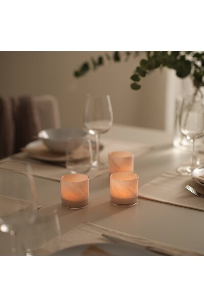 IKEA VINDSTILLA Tealight holder, beige, 7 cm