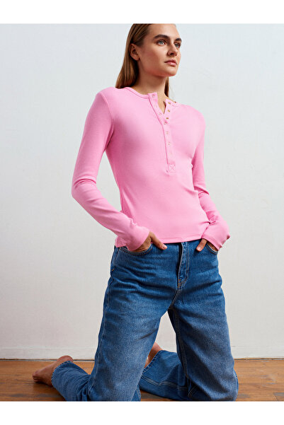 Dilvin 32024 Snap Fastener Modal Blend Top-Pink