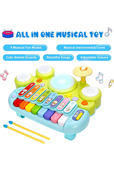 Goodway Interactive Toy Piano 3 in 1 with Drums and Xylophone