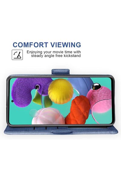 erorex Compatible With Samsung Galaxy A51 4G Wallet Case Tempered Glass Screen Protector And Leather Flip…