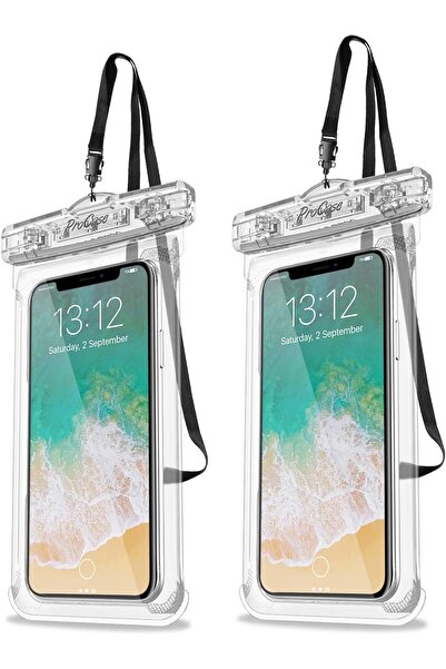 PROCASE 2 Pack Waterproof Pouch up to 7 inches - Clear