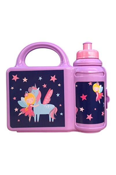 Vision XXI Set cutie sandwich și sticlă de apă, model unicorn,
