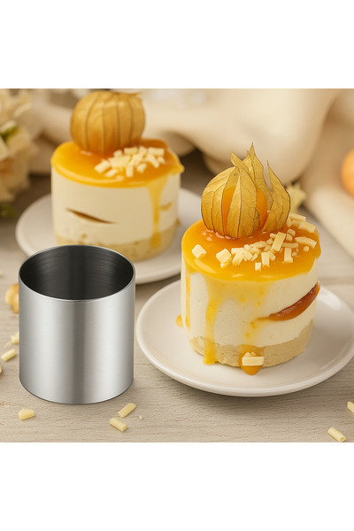 Gemi ticaret Stainless Round Cake Mold 6X5 12 Pieces