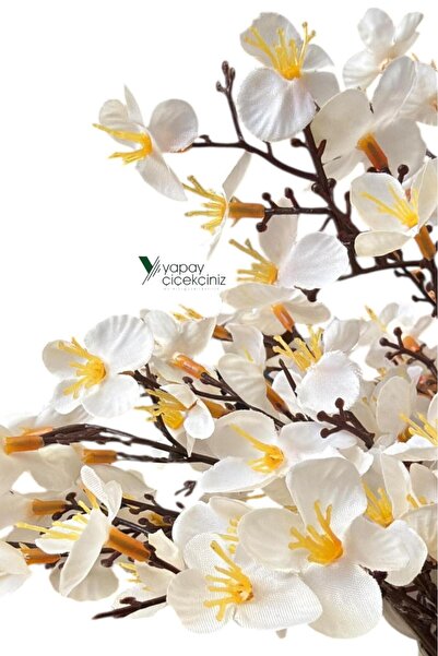 YAPAY ÇİÇEKÇİNİZ Dekoratif Saksıda Yoğun Yapraklı Yapay Sakura Bahardalı Ağacı