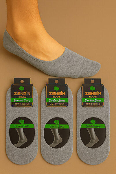 ZENGİN 3 Pairs Premium Seamless Heel Silicone Invisible Ballerina Socks