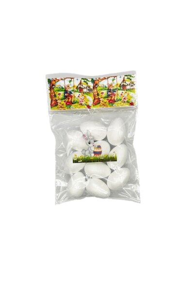 Vision XXI Set 10 ouă de Paște pictate din polistiren, 3x5 cm,