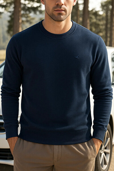 SILVANO Erkek Günlük Pamuklu Comfort Laci Basic Sweatshirt