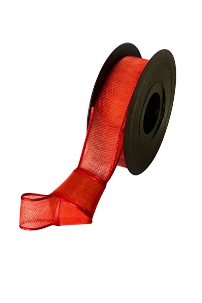 EL İŞİ DİY CRAFT Red Chiffon Tulle Fabric Ribbon 2 cm X 20 Meters Handcrafted Gift Wrapping DIY Decoration Ribbon Bow