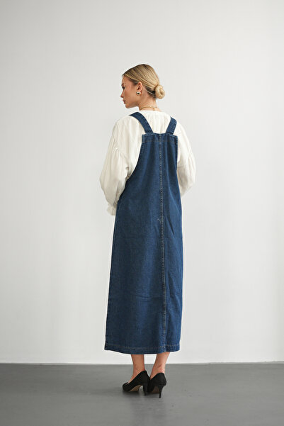 Molly Nelly Women's Suspender Denim Jumpsuit Salopet