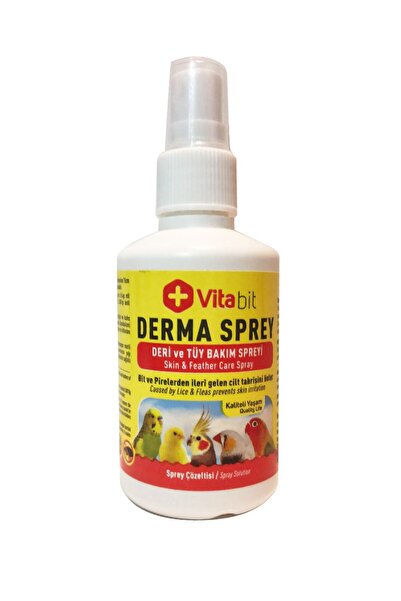 Vitabit Derma Sprey 100 Ml. Tüm Kafes Kuşlar Için Bit Ve Pire, Deri Ve Tüy Ba...