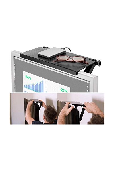 gaman TV ve Monitör Üstü Stand 33.8x16.2x2.5 cm Siyah Dayanıklı Tasarım Kuman...