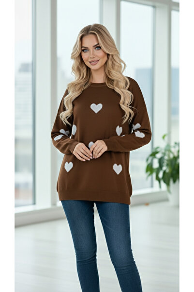ASEZ BUTİK ❄️ Winter Series- Heart Embroidered Oversize Knit Sweater-4 Differ...