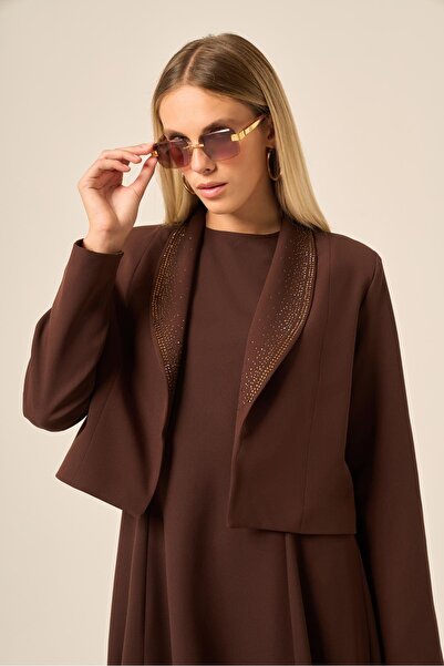 FTZ WOMEN Kadın Ceket Elbise Takım Kahve 31210