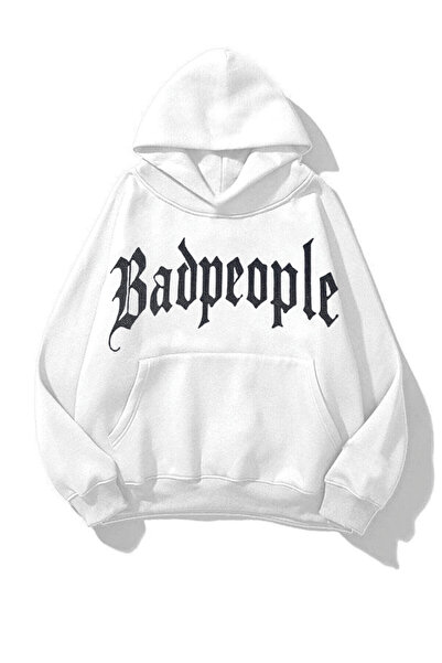 1blood BadPeople Φούτερ με κουκούλα Unisex με στάμπα λευκής πέτρας, σε μεγάλο...