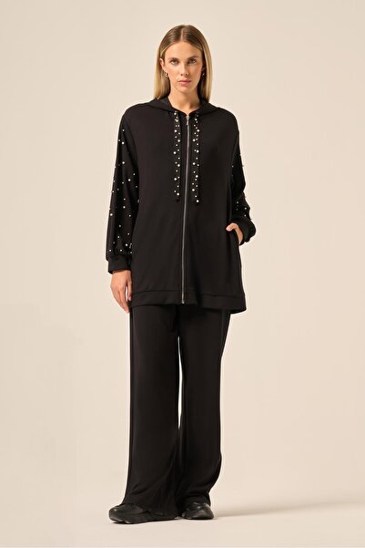FTZ WOMEN Women's Pearl Detailed Trouser Suit Black 31224
