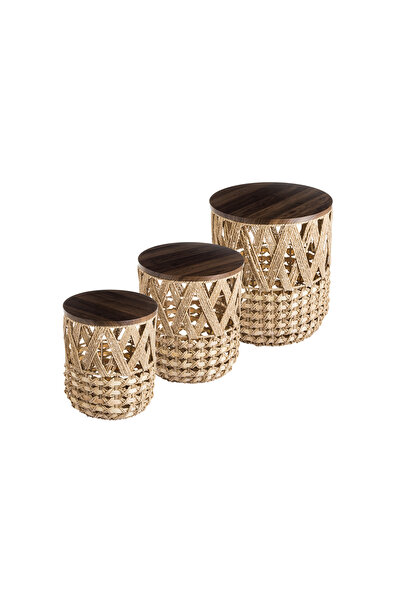 casa rosa Wooden Serving Center Tables Set Of 3 Pieces