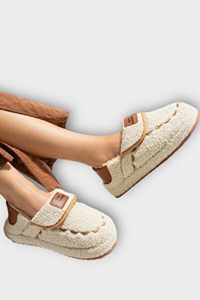 Liger Fluffy Does Not Make Noise Eva Sole Women's Slippers Cream