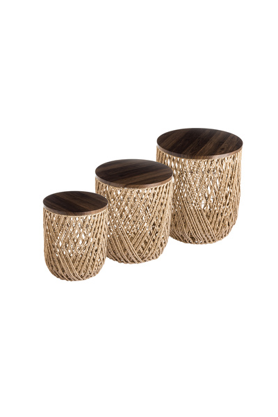 casa rosa Wooden Serving Center Tables Set Of 3 Pieces