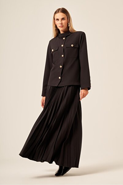 FTZ WOMEN Women's Skirted Plied Suit Black 31209