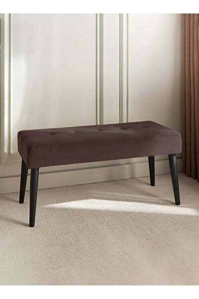 ESMART Modern Design Velvet Upholstered Ottoman Bench - End of Bed Bench, Shoe Changing Seat, Brown - 100cm