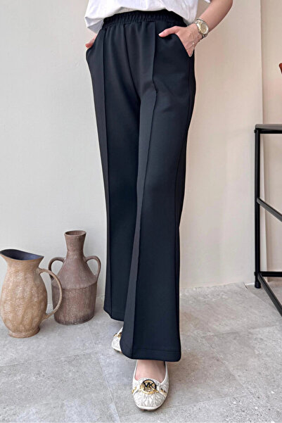 MODA AKGÜN PANTALONI CU PĂRĂTĂ LARGĂ ÇIMALI SCUBA