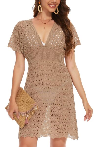 OEMS COMFREE Women's Beach Dress Bikini Cover Up Beach Poncho Summer Bikini Swimsuit Cutout Crochet Beach