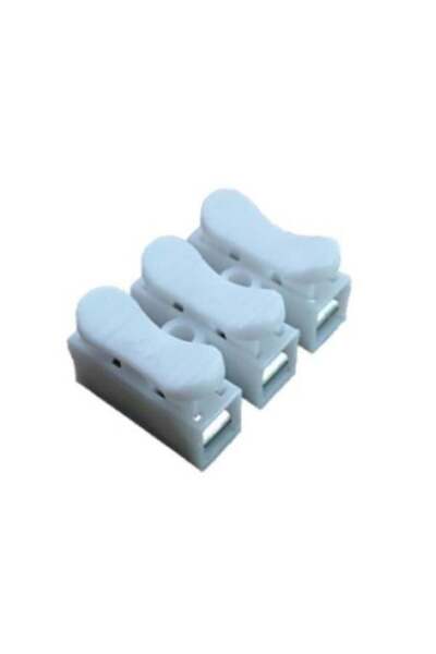 Diyotlab Hızlı Kablo Ekleme Aparatı - Kablo Birleştirme Konnektörü -3 Lü Yaylı Basmalı Klemens - 20 Adet