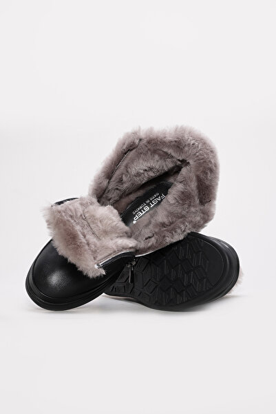 FAST STEP Hakiki Deri Kürklü Kadın Klasik Bot 411KZA995