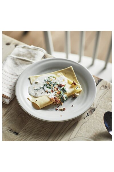 IKEA SANDSKÄDDA Side plate, light grey-beige, 20 cm