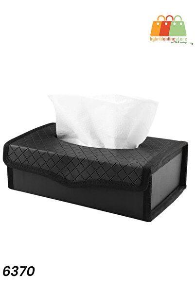 Generic Premium PU Leather Tissue Box Holder with Magnetic Closure, Foldable Design – Model 6370 Black