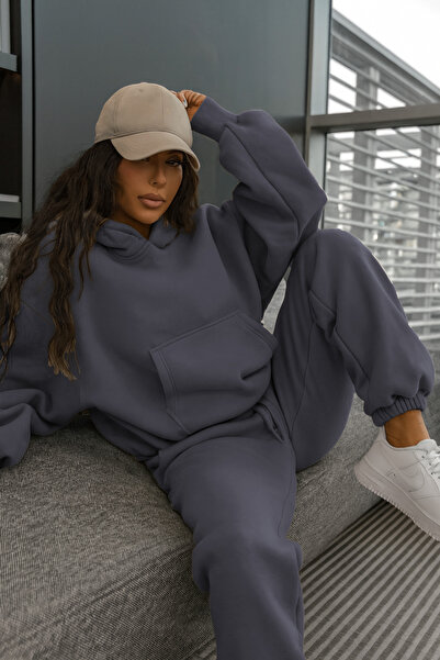 CMZ COLLECTİON Set de trening unisex supradimensionat cu 3 fire – Hanorac cu ...