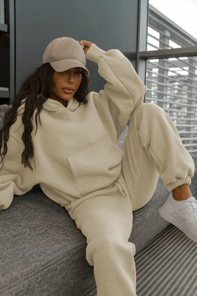 CMZ COLLECTİON Unisex Oversize 3 Thread Tracksuit Set – Hooded Sweat & Jogger