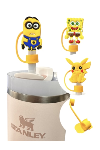 Buki'nin Atölyesi Termos uyumlu 3 Adet (10MM) Toz Geçirmez Pikachu Sünger Bob...