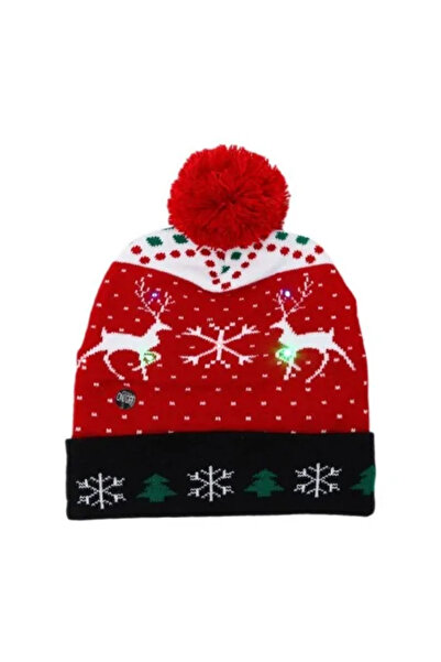 JollyMag Zimní čepice s LED a bambulkou, vánoční motiv, CZ 51