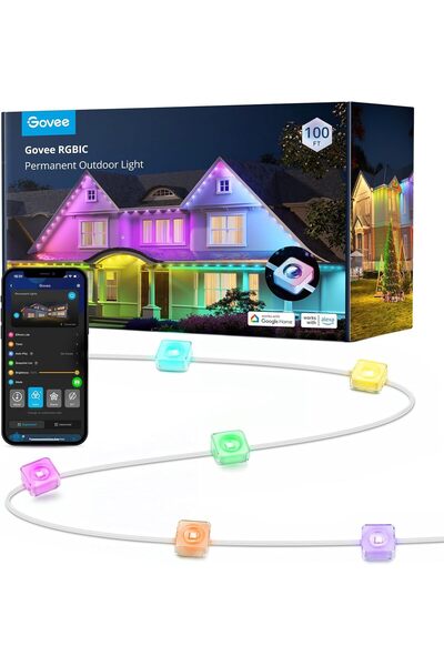 Govee Permanent Outdoor Lights, 30M with 72 LED Smart Eaves RGBIC for Outdoor, 72 Scene Modes, IP67