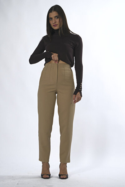 ABBRA Women's Front Flare Trousers