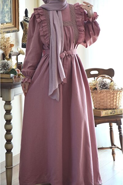 EMİNOS BUTİK Organik Müslin Prenses Elbise