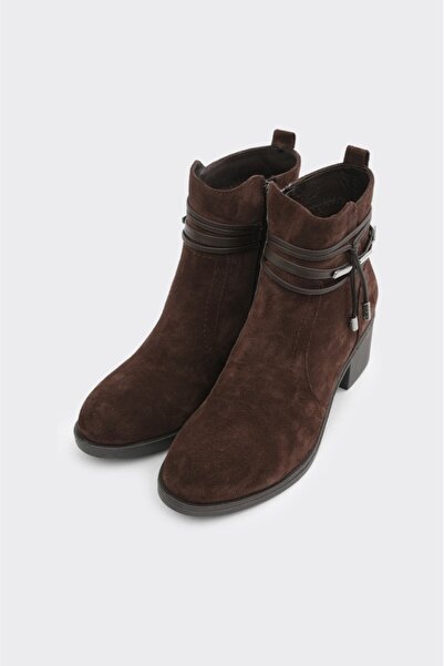 derinet Hakiki Deri Fermuarlı Kadın Bot