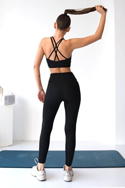 FashionForYou RYGA fitness set, top and leggings with shaping band, Black