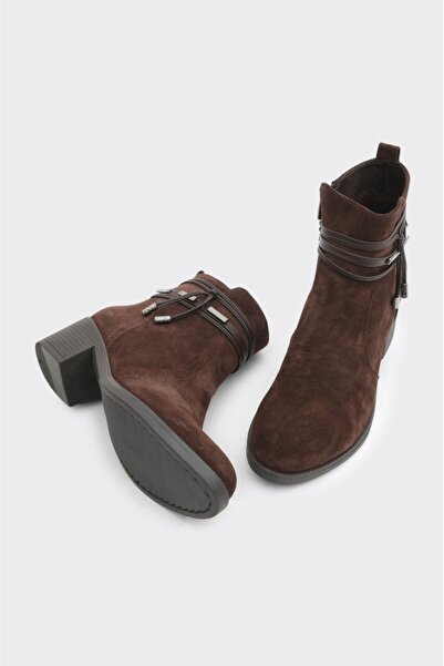 derinet Hakiki Deri Fermuarlı Kadın Bot