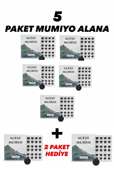 Genel Markalar %100 Saf Mumiyo 30'lu Tablet Kırgızistan'dan İthal Shilajit 5 kutu Mumiyo alana 2 kutu hediye