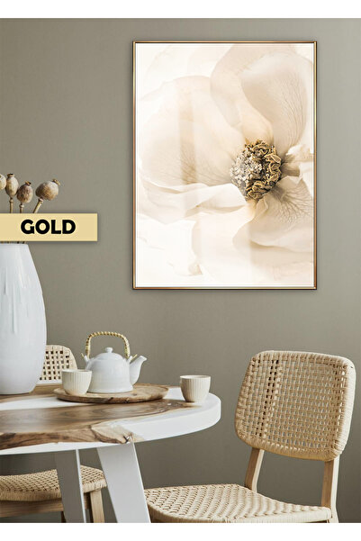 Harikabirev HARİKABİREV | MODEL DE FLORI ALBE MOALE 2 | TABLA DE STICLA TEMPLATA CU CADRU, SIMPLE, VERTICALA