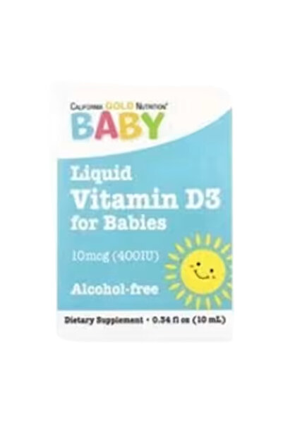 California Gold Nutrition قطرات فيتامين د3 للرضع، 10 مكجم (400 وحدة دولية)، 0...