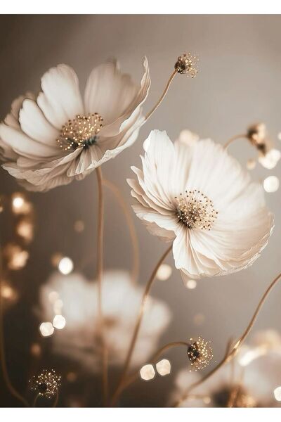 Harikabirev | MANOLYA ÇİÇEK MODELİ | ÇERÇEVELİ TEMPERLİ CAM TABLO TEKLİ DİKEY