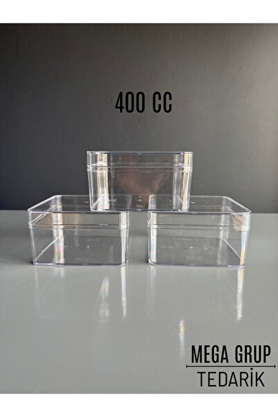 MEGA MİKA ALURA KAPAKLI ÇOK AMAÇLI KUTU KARE 400 CC 6 LI