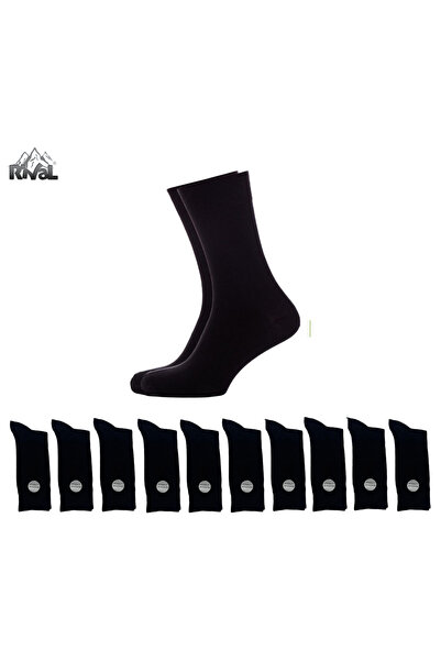 Rival 10 Pairs of Black Socks |   Non-Sweaty, Odorless, Cotton Men's Casual Socks Set