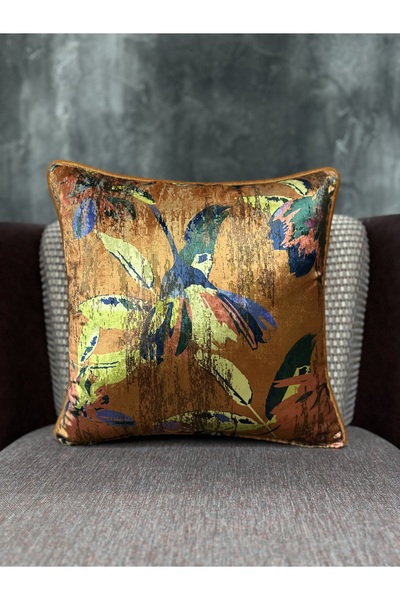 Fabricland Lilyum 66 - Lilyum Serisi Dokuma Kadife Kırlent Kılıfı 43x43