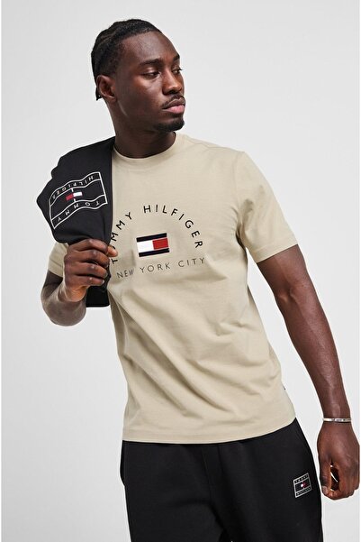 Tommy Hilfiger Cotton Woven Regular Fit Men's T-Shirt with Transfer Print Logo