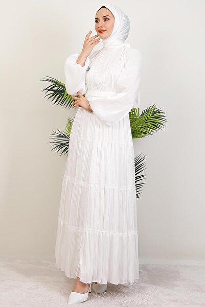 giz astore Aydeniz Broş Abiye Beyaz